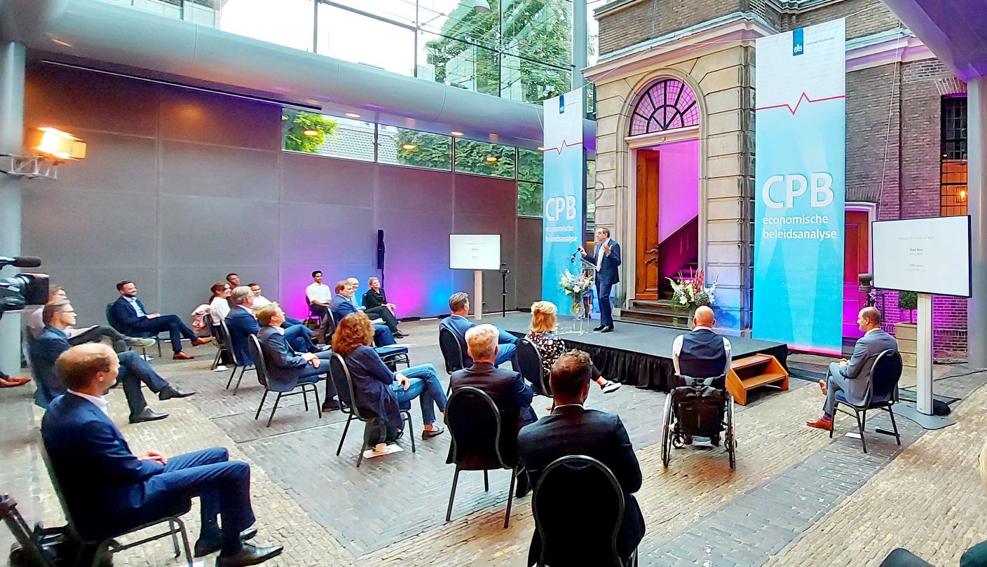 Overzichtsfoto van de Glazen Zaal in Den Haag, in verband met de CPB Lecture 2021